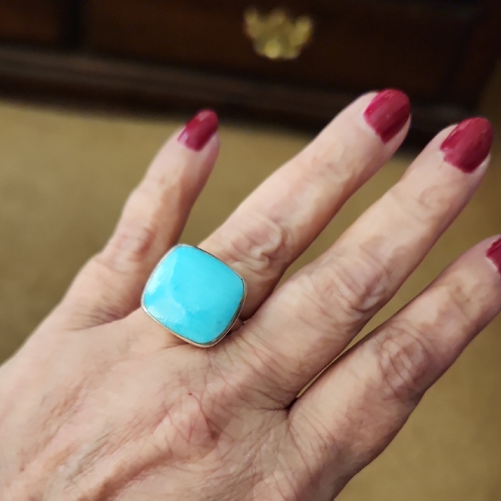 Turquoise Sterling Silver Ring Size Approx. 6.75